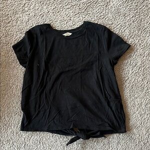 Black Tie-Front T-Shirt